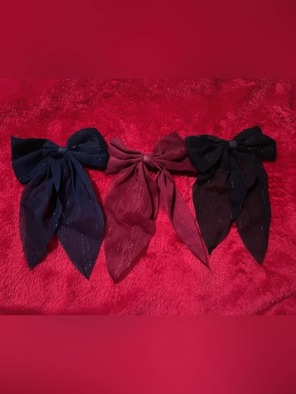 Kids Sparkle Bow Hair Clips - Various Colors